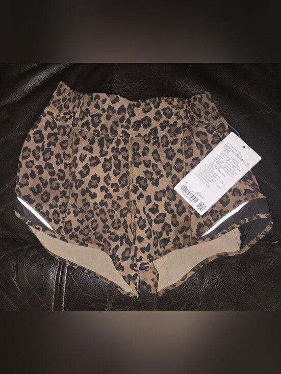 lululemon athletica Pants - lululemon athletica Leopard Print Athletic Shorts - Brown/Black
